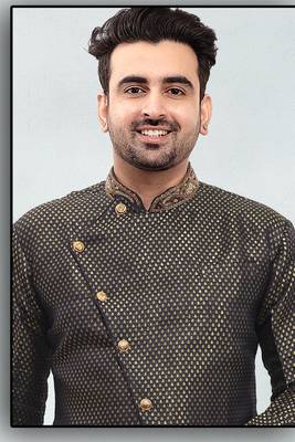 pattern stitched semi indo hand work in collar 2