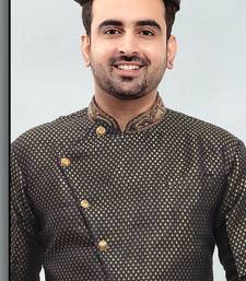 pattern stitched semi indo hand work in collar