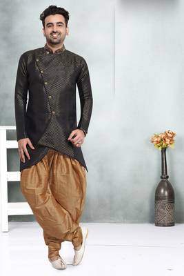 pattern stitched semi indo hand work in collar 1