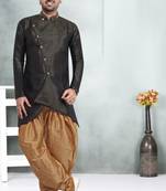 pattern stitched semi indo hand work in collar