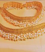 Elegant Broad Polki Goldtone Payal