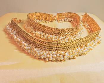 Elegant Broad Polki Goldtone Payal 2