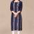 Wlosea Fashion Chanderi Batik Print Embroidery Blue stitched Only Kurti