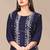 Wlosea Fashion Chanderi Batik Print Embroidery Blue stitched Only Kurti