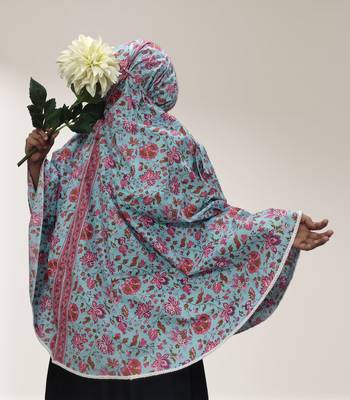 Sky-blue woven cotton islamic-accessories 1