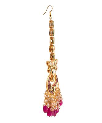 Kundan Inspired Mahroon Enameled Maangtikka 3