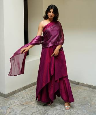 Pansy Purple Saree Co-Ord 3