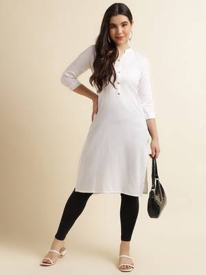 Off-white plain rayon kurtas-and-kurtis 1
