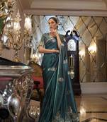 Genoa Green Kiraasat Pure Satin Weaving Silk Saree Collection