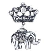 Silver crystal brooch