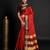 Red woven silk blend saree with blouse