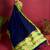 Navy blue woven silk blend saree with blouse