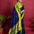 Navy blue woven silk blend saree with blouse