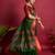 Dark green woven silk blend saree with blouse