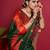 Dark green woven silk blend saree with blouse