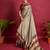 Beige woven silk blend saree with blouse