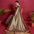 Beige woven silk blend saree with blouse