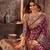 Wine woven silk saree with blouse