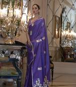 Purple Kiraasat Pure Satin Weaving Silk Saree Collection