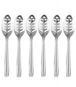 DiosHomes Stainless Steel Small Slotted/Plating Pickle/Aachar Spoon | Pickle Serving Spoon | Silver (Pack of 6)