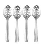 DiosHomes Stainless Steel Small Slotted/Plating Pickle/Aachar Spoon | Pickle Serving Spoon | Silver (Pack of 4)