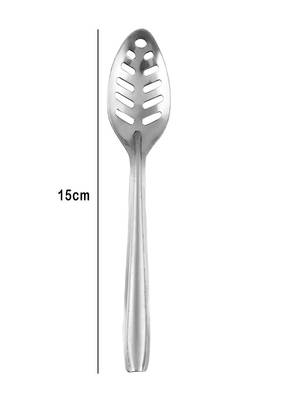 DiosHomes Stainless Steel Small Slotted/Plating Pickle/Aachar Spoon | Pickle Serving Spoon | Silver (Pack of 4) 2