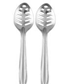 DiosHomes Stainless Steel Small Slotted/Plating Pickle/Aachar Spoon | Pickle Serving Spoon | Silver | (Pack of 2)