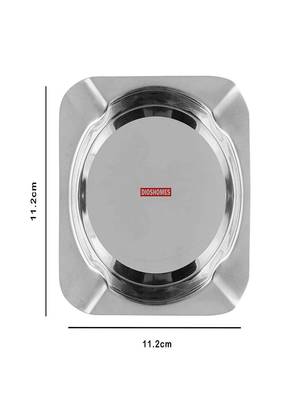 DiosHomes 2 Piece Set Of Stainless Steel Square Table Top Ashtray | Desktop Ash Tray for Indoor Outdoor 1