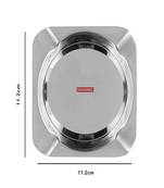 DiosHomes 2 Piece Set Of Stainless Steel Square Table Top Ashtray | Desktop Ash Tray for Indoor Outdoor