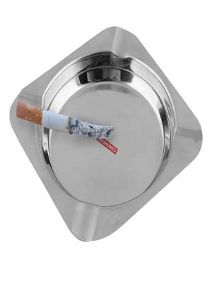 DiosHomes 2 Piece Set Of Stainless Steel Square Table Top Ashtray | Desktop Ash Tray for Indoor Outdoor 2