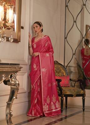 Red Kiraasat Pure Satin Weaving Silk Saree Collection 1