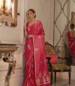 Red Kiraasat Pure Satin Weaving Silk Saree Collection