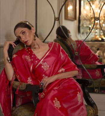 Red Kiraasat Pure Satin Weaving Silk Saree Collection 2
