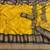 Mustard woven silk blend saree with blouse
