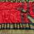 Red woven silk blend saree with blouse