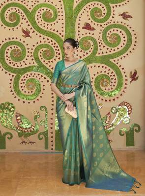Green Kinkhab Silk Festive Wear Silk Saree Collection 1