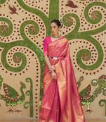 Pink Kinkhab Silk Festive Wear Silk Saree Collection