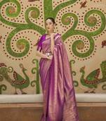 Purple Kinkhab Silk Festive Wear Silk Saree Collection
