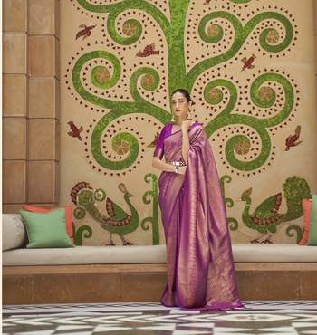 Purple Kinkhab Silk Festive Wear Silk Saree Collection 2