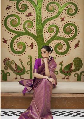 Purple Kinkhab Silk Festive Wear Silk Saree Collection 3