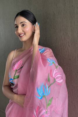 KAMAL HANDPAINTED ORGANZA SAREE 1