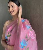 KAMAL HANDPAINTED ORGANZA SAREE