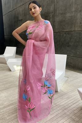 KAMAL HANDPAINTED ORGANZA SAREE 3