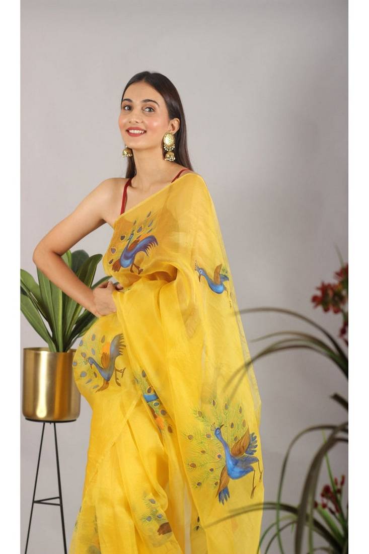 MAYUR HANDPAINTED SAREE