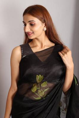 PANKAJ HANDPAINTED ORGANZA SAREE 2