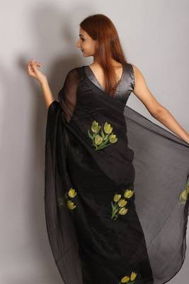 PANKAJ HANDPAINTED ORGANZA SAREE 3