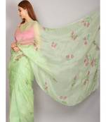 NEERAJ HANDPAINTED ORGANZA SAREE