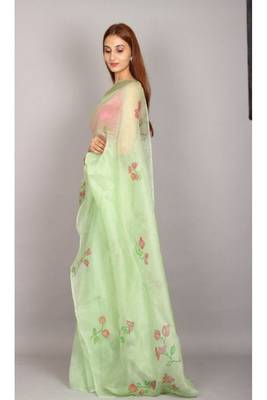 NEERAJ HANDPAINTED ORGANZA SAREE 2