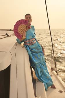 Firozi Kingston Silk Ocassion Wear Silk Saree Collection
