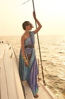 Indigo Blue Kinkhab Silk Festive Wear Silk Saree Collection